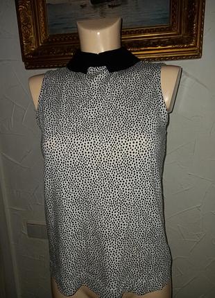 Блузка футболка в горох 10 розмір new look