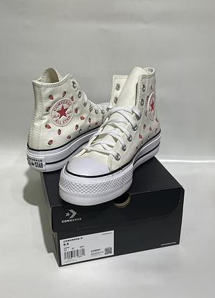 Оригинал! кеды converse женские a14934c ctas lift hi egret soft red white