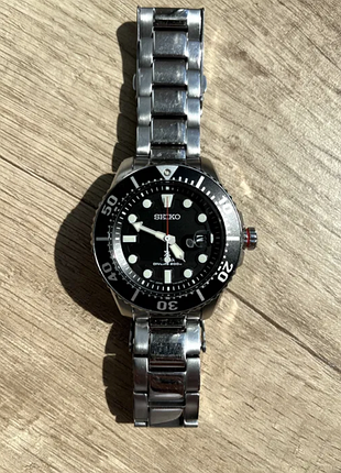 Мужские часы seiko prospex solar divers black dial-sne437p1