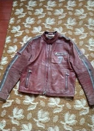 Вінтажна байкерська куртка chevignon originál leather.,ексклюзив.