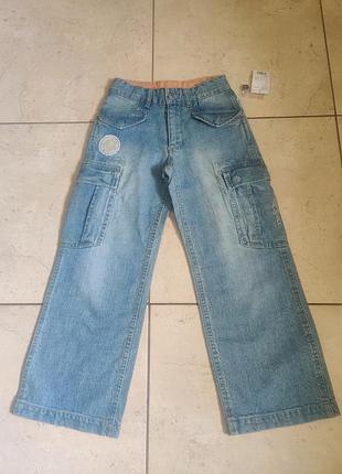 Широкі блакитні джинси для хлопчика 134 р. польща.