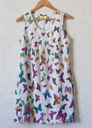 Летнее короткое платье из кружева-шитв. s/m