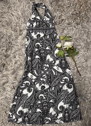 Хлопковый сарафан в пол с открытой спиной monsoon