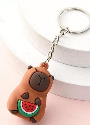 Брелок для ключей в виде капибары, брелок капибара (коричневый)