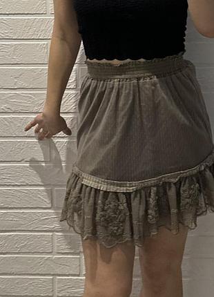 Летняя юбка, коричневая юбка