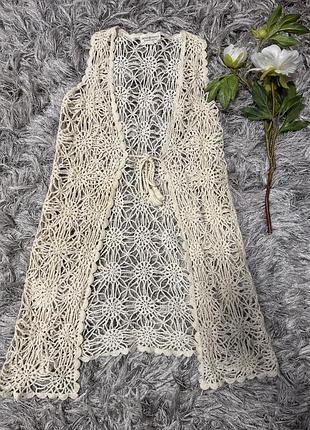 Жилет накидка на купальник в техніці кроше від  ralph lauren