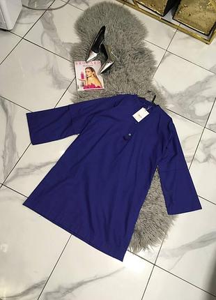 Синее арабское платье рубашка от alkaram studio  s