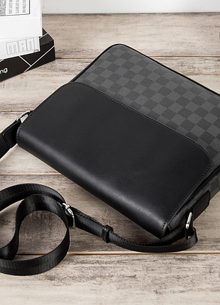 Мужская сумка планшетка в клетку борсетка 1429
