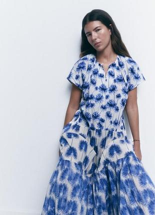 Легка бавовняна сукня квіткова zara