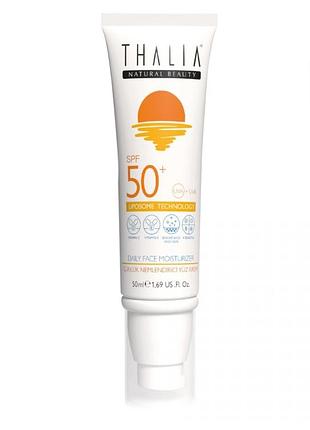 Солнцезащитный увлажняющий крем-протектор для лица с spf 50+ thalia, 50 мл