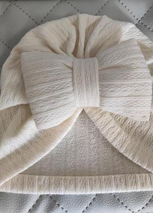 Шапочка-тюрбан с бантом