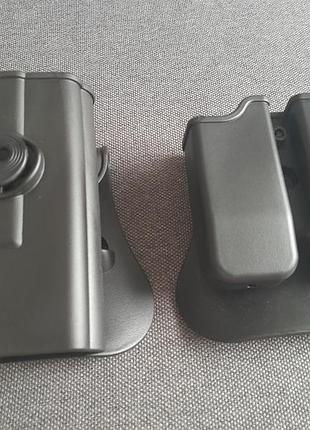 Пластикова поясна кобура права для пістолета glock 17 - 19 й інші й паучер