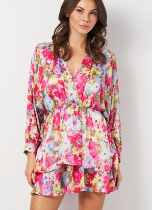Сукня zara в яскравих квітах, нова (розмір xs-s)