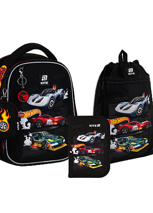 Kite школьный набор рюкзак пенал сумка set hw25-555s education hot wheels