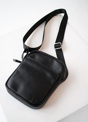 Сумка мессенджер из натуральной кожи, сумка через плечо мужская черная