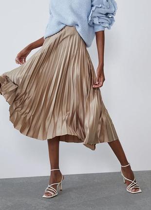 Жіноча спідниця золотистого кольору, zara