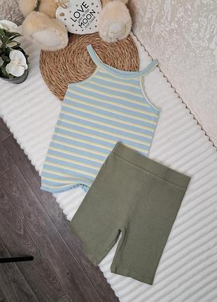 Набор летний майка и велосипедки в рубчик tu primark на 8-10 лет