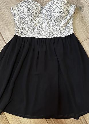 Сукня корсетна з мереживом,низ шифон.
