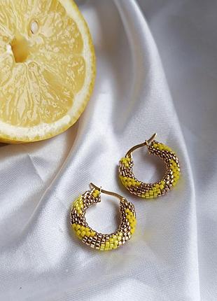 Сережки конго,сережки з бісеру,сережки,сережки кільця