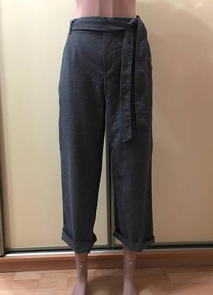 Костюмні штани zara чиноси кюлоти сірі штани р.46/48 usa-12
