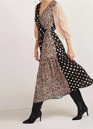 Оригінальна комбіноване плаття із запахом,uk 10