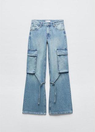 Стильні джинси zara, джинси карго zara, трендові джинси, джинсы зара