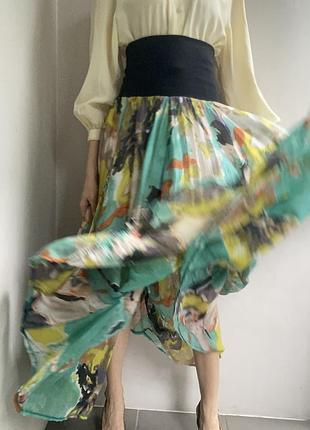 100% бавовна. легка спідниця на літо яскрава