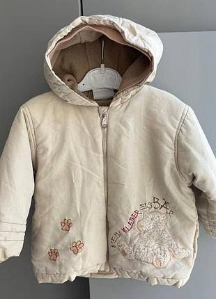 Детская бежевая куртка с капюшоном 86р topolino