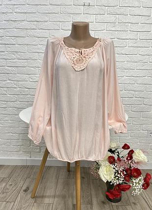 Блузка блуза нарядна з коттону виробник :"італія"розмір xl-2xl (50-52)