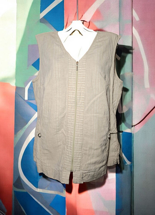 Женская легкая жилетка из льна большого размера