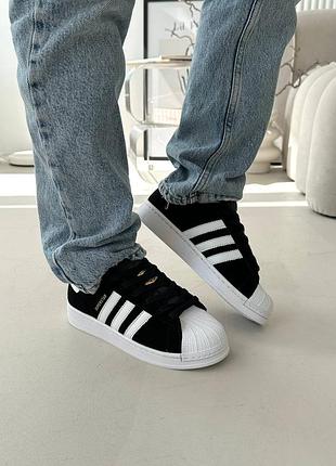 Кроссовки adidas superstar black white