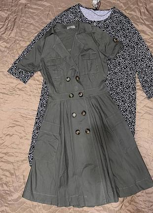 Платье тренч хаки на пуговках rebecca blu