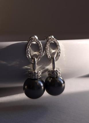 Сережки з перлами swarovski сваровскі