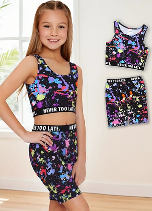 Костюм для девочки летний для занятий спортом 88897мо