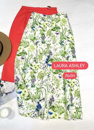 Шикарне спідничка із льону від laura ashley