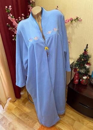 Флісовий теплий халат із кишенями