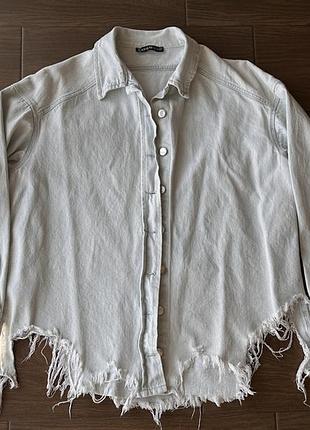 Джинсова сорочка оверсайз