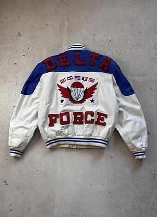 Delta force usa bomber ma-1 leather jacket vintage бомбер куртка