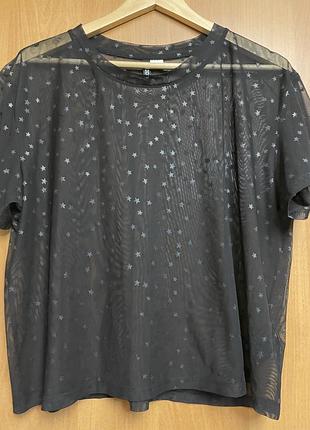 Брендова напівпрозора блуза в зірочки