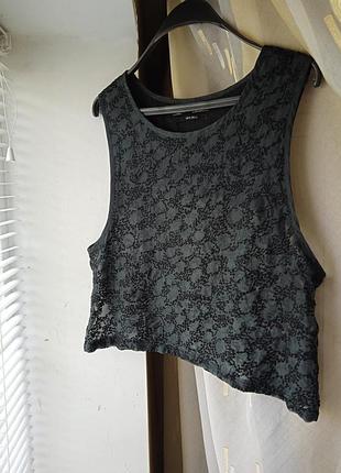 Брендовый топ all saints с вышивкой, 100% silk