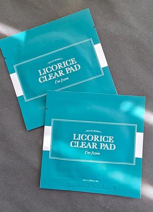 Педи з екстрактом солодки для делікатного очищення i'm from licorice clear pad