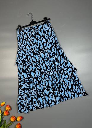 Спідниця міді леопардово голуба