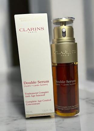 Clarins сироватка для обличчя double serum, проти зморшок 50ml