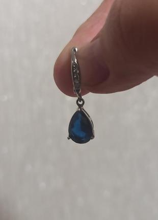 Сережки синій камень