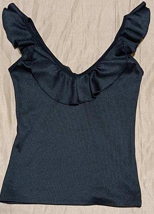 Топ в рубчик з рюшами