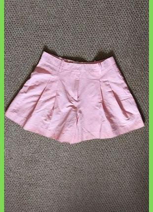 Женские розовые широкие летние шорты из рами р.40 l,м высокая посадка bimba y lola испания
