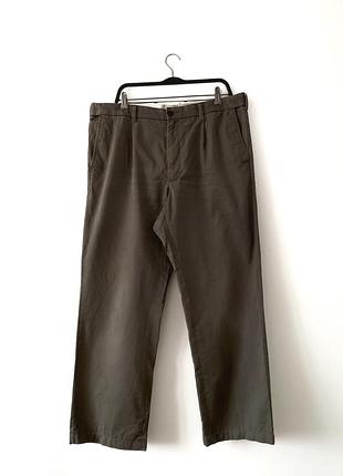 Прямые брюки цвета хаки marks &amp; spencer