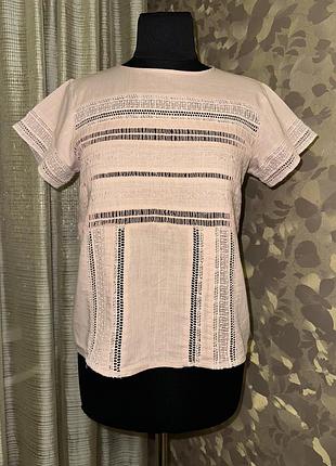 Блуза батист пудра мереживо мережка