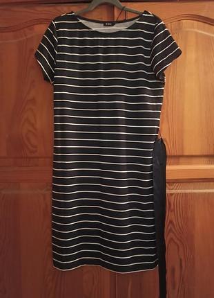Платье новое большое размер остин полоска с биркой с поясом на подарок акция