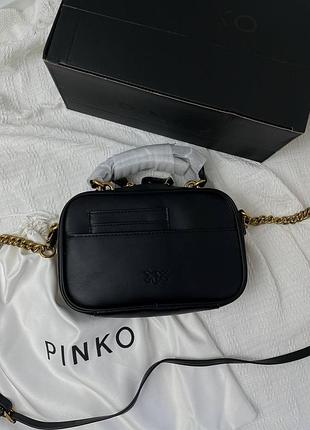 Брендова шкіряна сумка чорна pinko premium сумочка3 фото